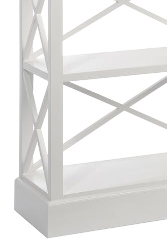 Bibliothèque pin blanc 4 étagères avec croisillons 90x37x190cm