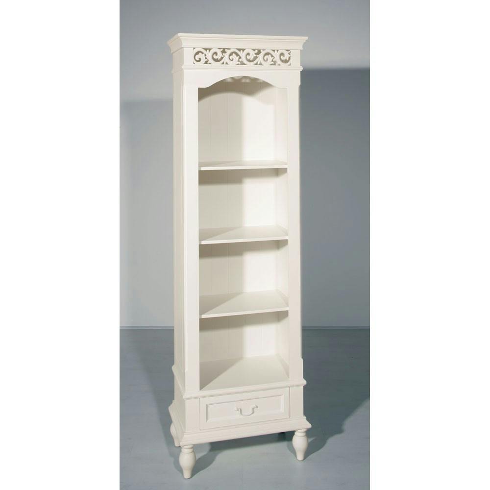 Bibliothèque romantique bois blanc 58x186cm LISE