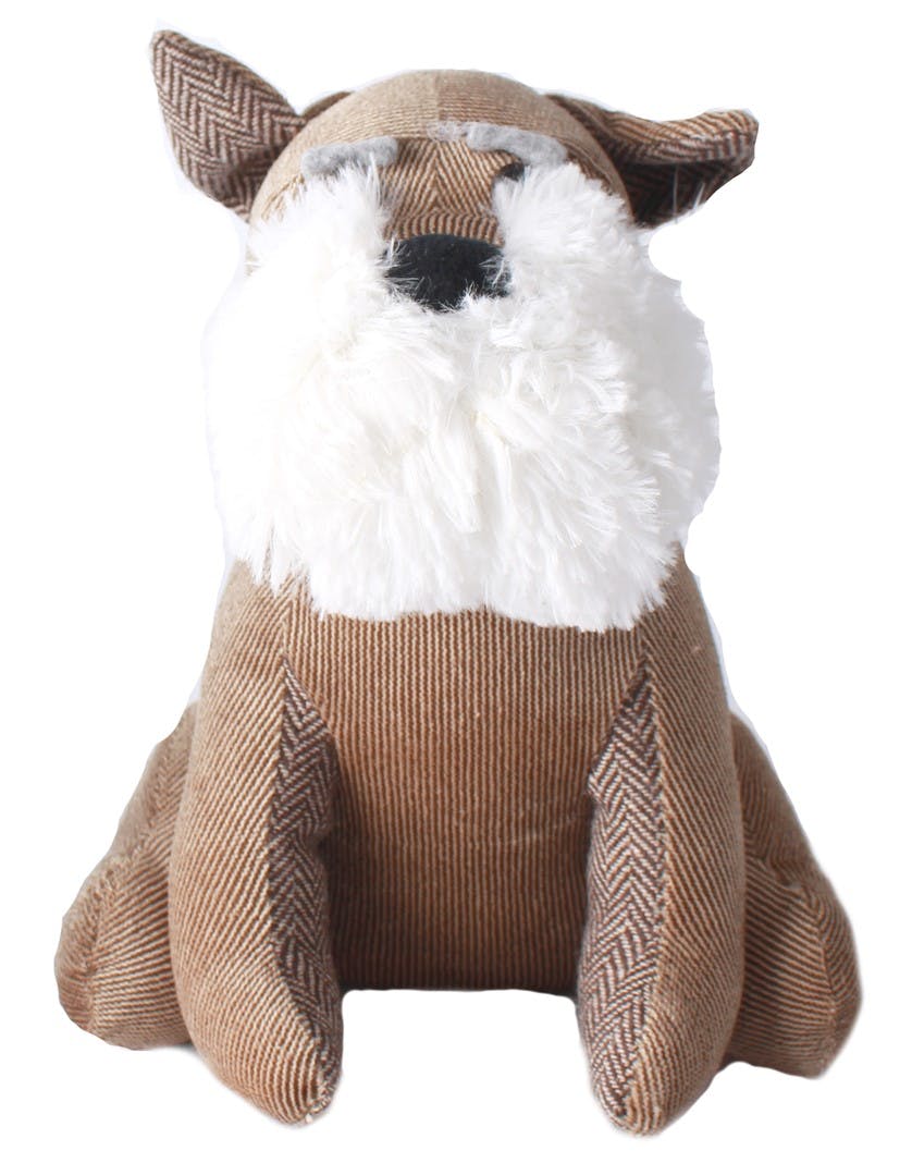 Bloc-porte fox terrier marron 23 cm