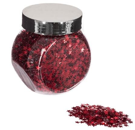 Bocal à confettis étoiles rouges