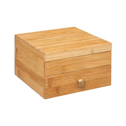 Boîte à bijoux carrée en bambou