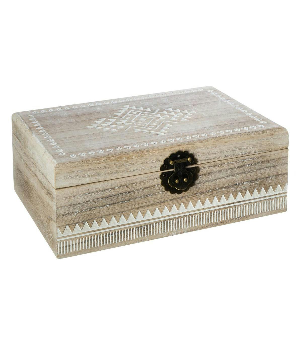 Boîte à bijoux en bois style ethnique