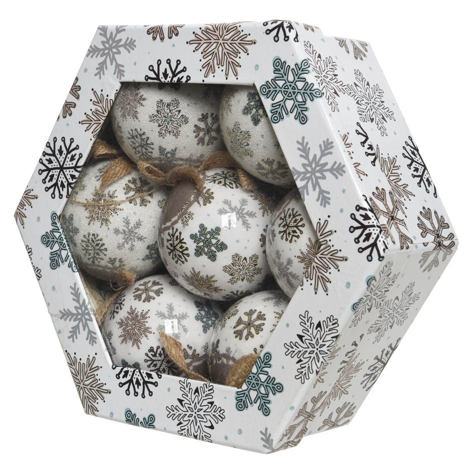 Boite cadeau Décoration de noël boules mousse décor Flocon de neige