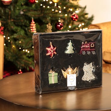 Boite de 20 décors de Noël cloche dorée