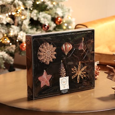Boite de 20 décors de Noël flocon vert clair