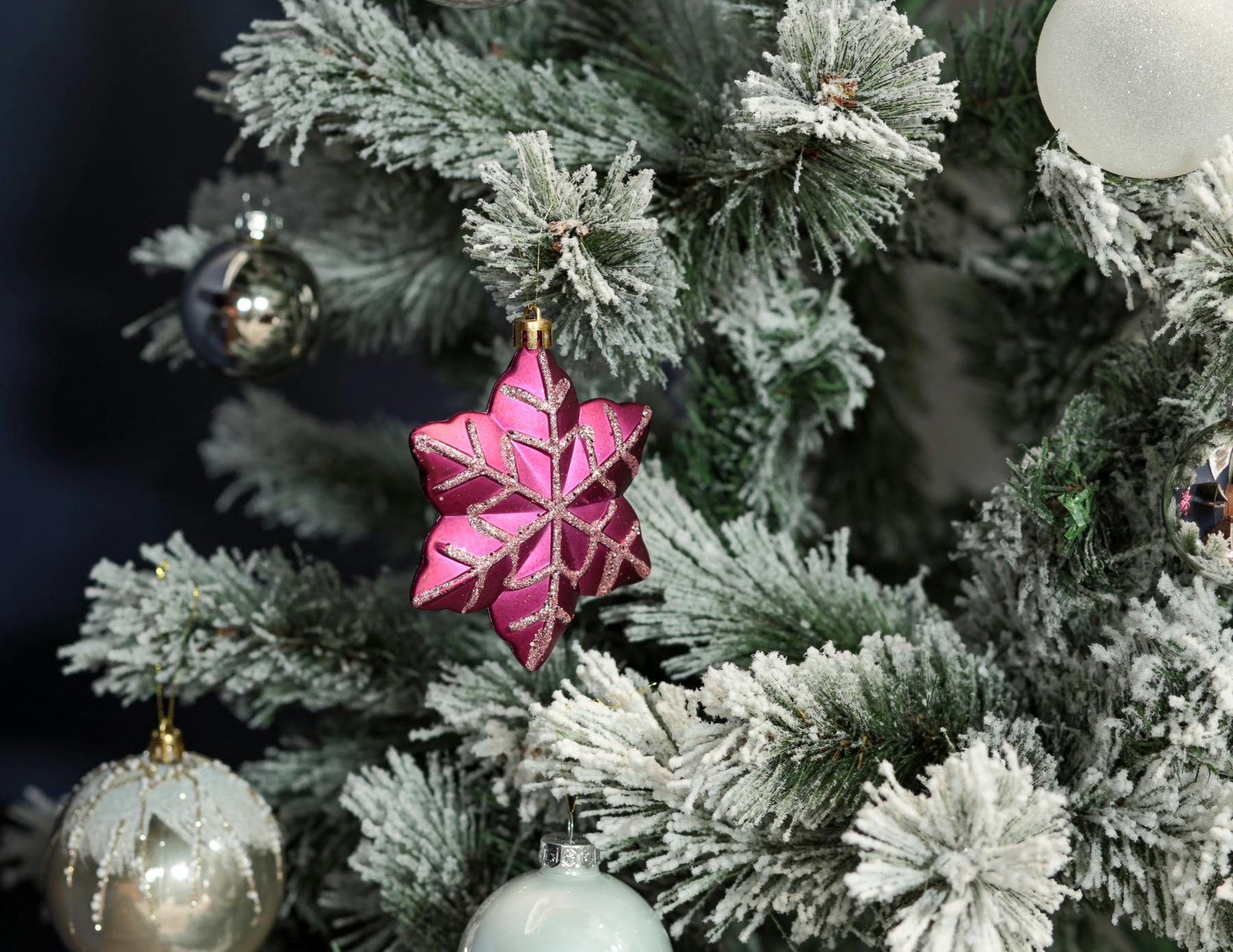 Boite de 20 décors de Noël papillon rose poudré