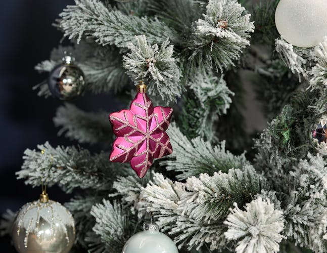 Boite de 20 décors de Noël papillon rose poudré