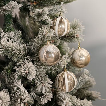 Boules de Noël à paillettes en relief (boîte de 4)