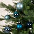 Boules de Noël bleues brillantes et mates en verre (boîte de 6)