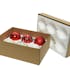 Boules de Noël rouges et blanches en verre (boîte de 6)