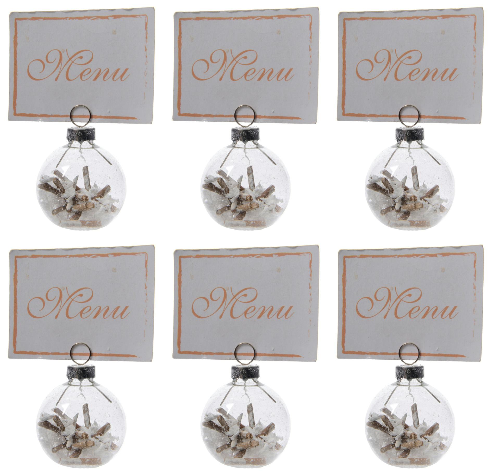 Boite de 6 boules porte-carte décorées