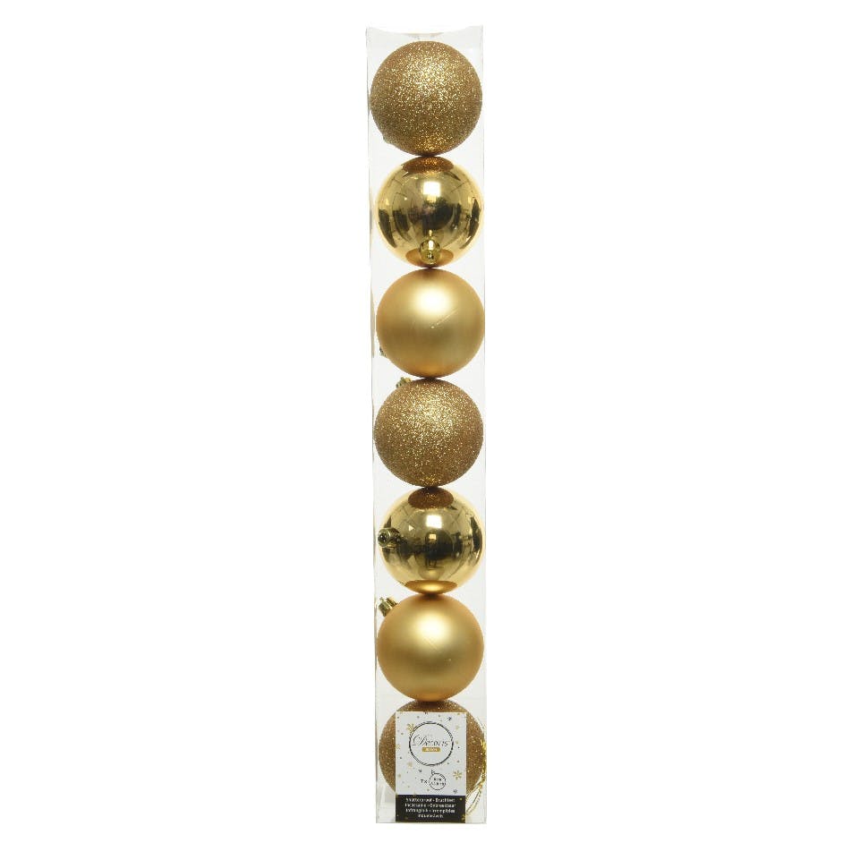 Boules de Noël dorées incassables (boîte de 7)