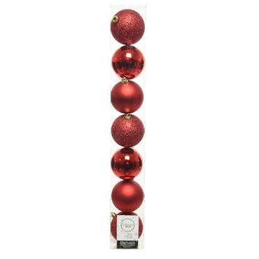 Boules de Noël rouges incassables (boîte de 7)