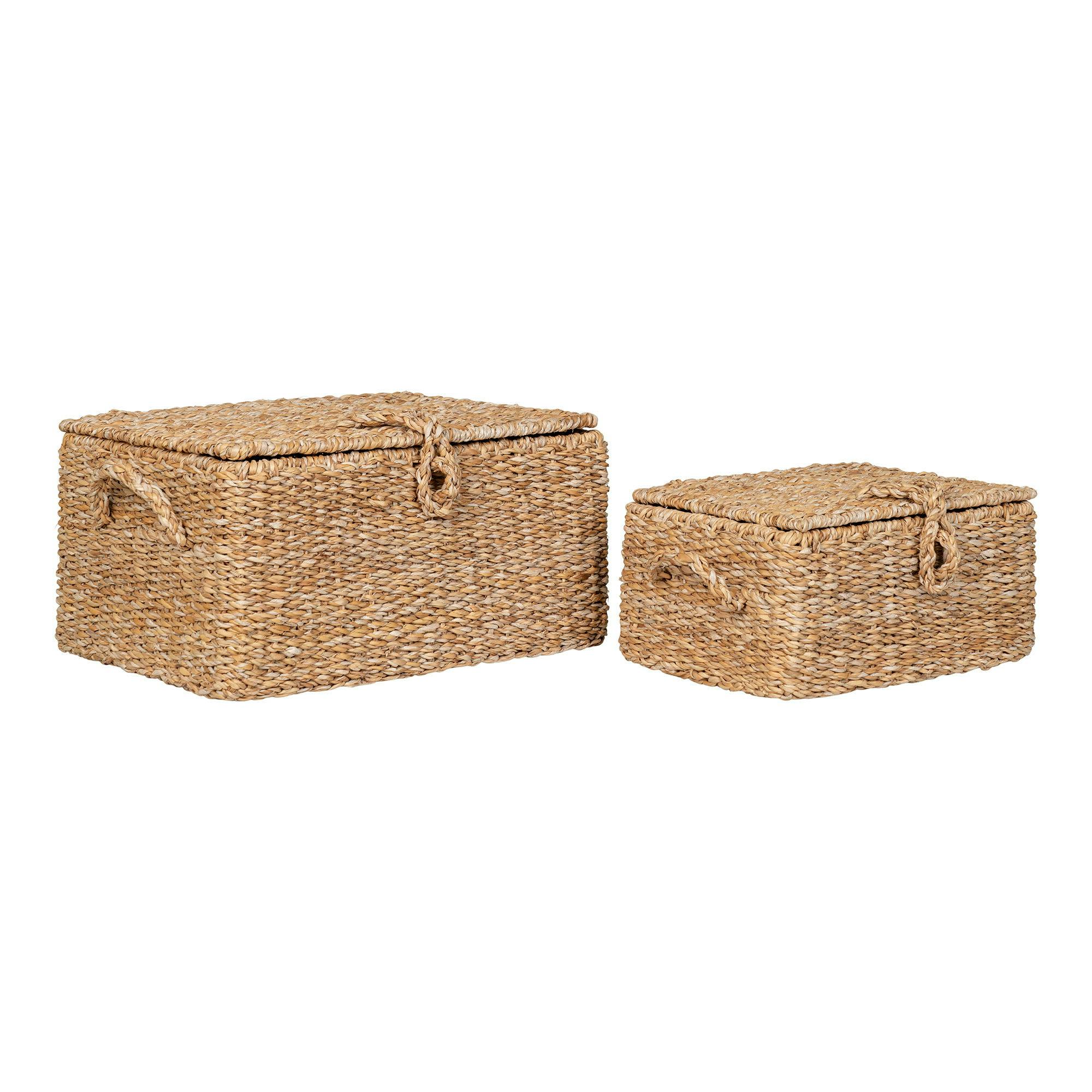 Boîte de rangement en vannerie (lot de 2)