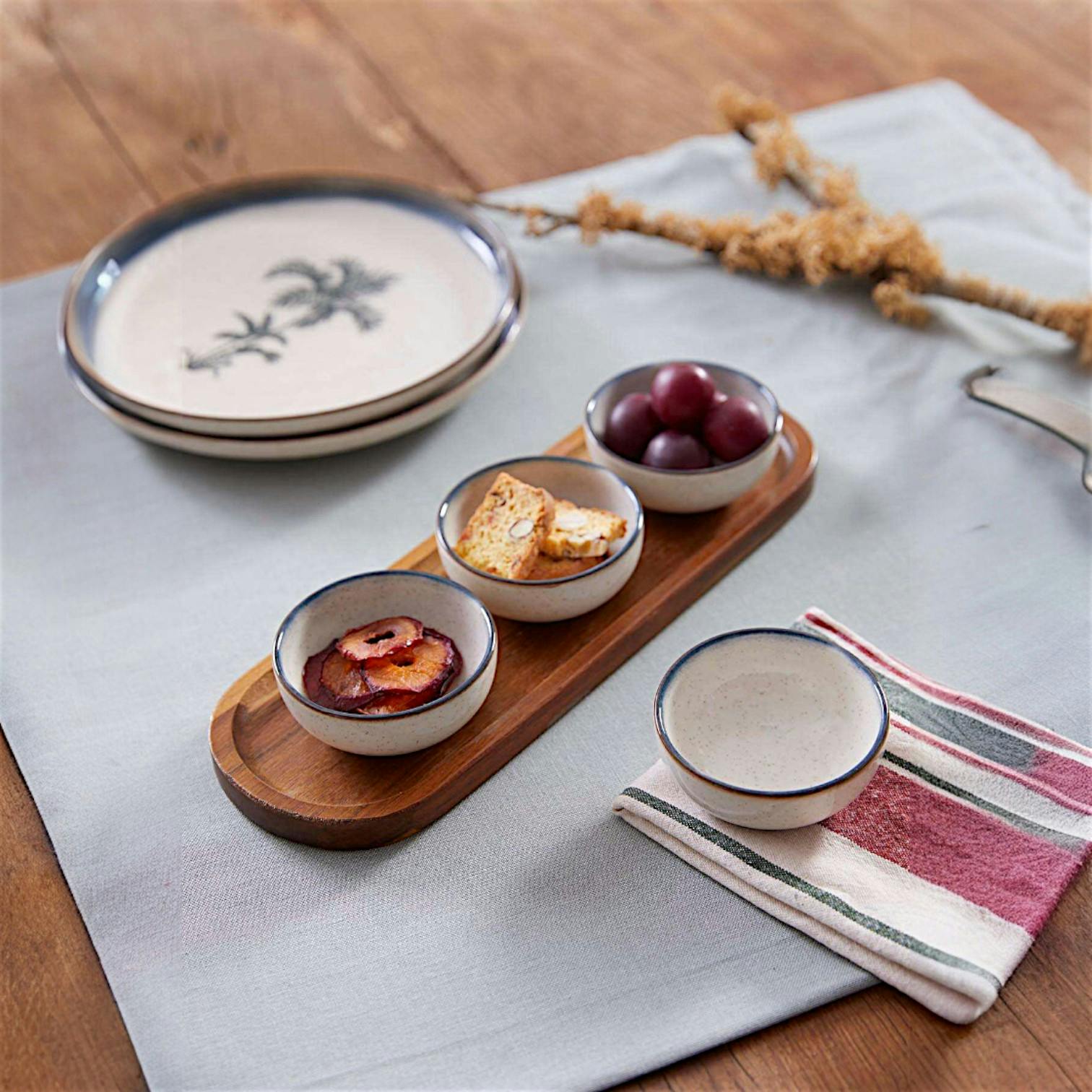 Bol à sauce blanc moucheté en porcelaine (lot de 4) ELDA