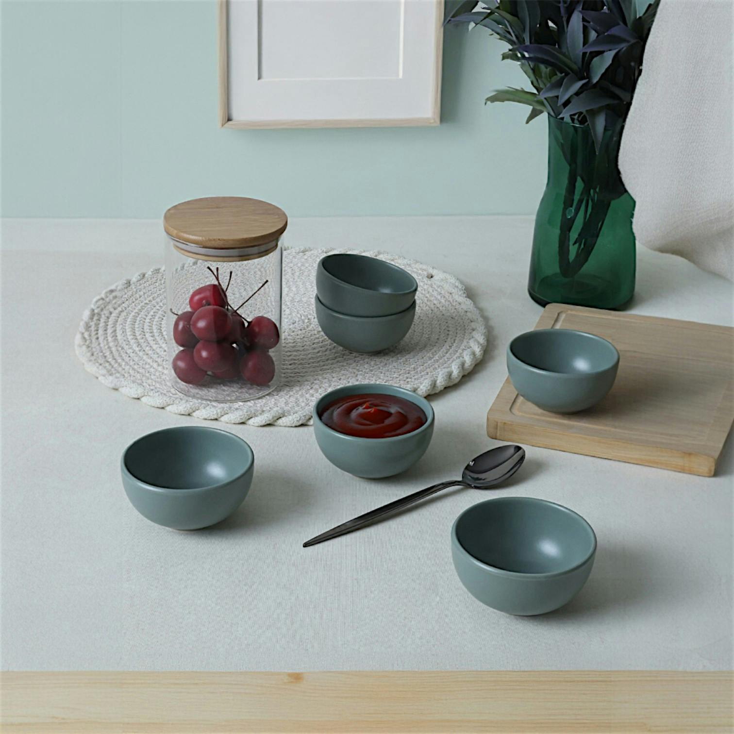 Bol à sauce bleu en céramique (lot de 6) EFIRA