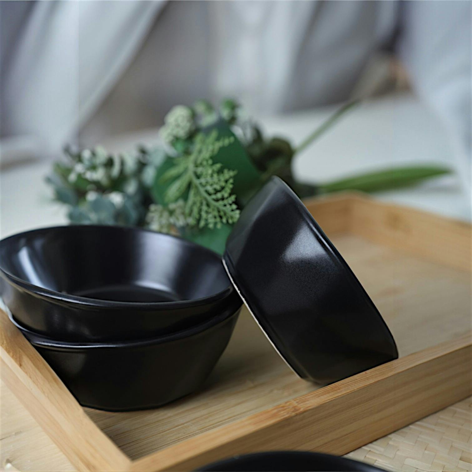 Bol apéro noir, style organique (lot de 6) EFIRA