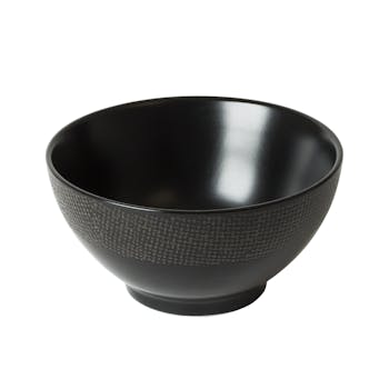 Bol noir décor relief 14cm