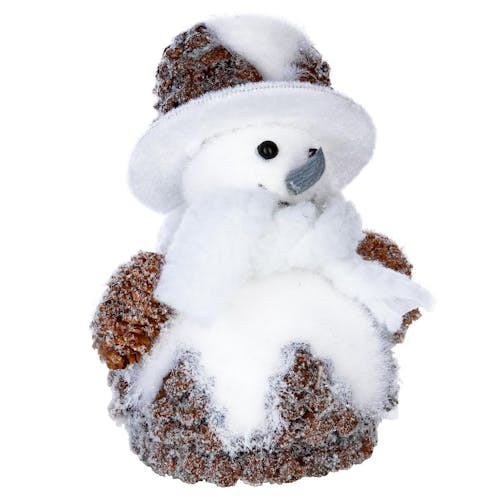 Bonhomme de neige à chapeau H17cm