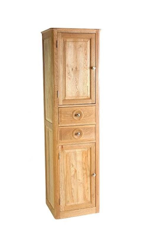 Bonnetière 2 tiroirs Classique chic Chêne massif 49x41x180cm MEDICIS