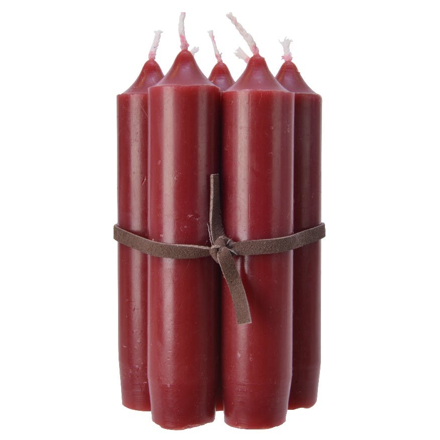 Botte de 7 bougies cierges rouges