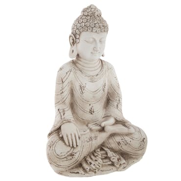 Bouddha assis en résine beige 20x15x31cm