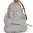 Bouddha bloque-porte en ciment grisé et poignée corde 12.5x10x16cm
