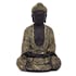 Bouddha de la méditation en résine noire et dorée H24cm