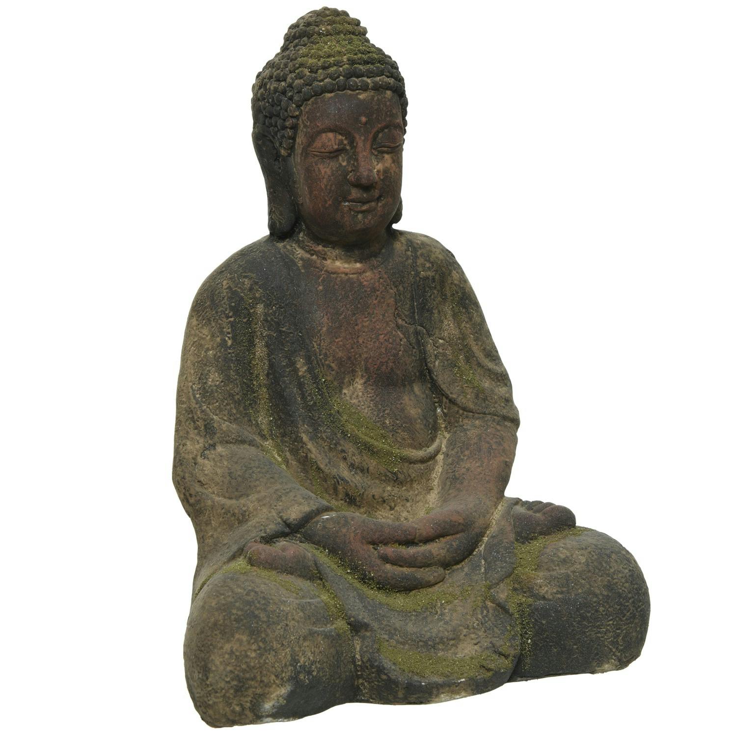 Bouddha en méditation marron blanchi