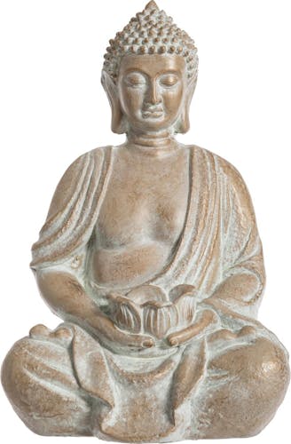 Bouddha en pierre blanchie H39cm