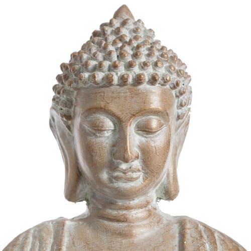 Bouddha en pierre blanchie H39cm