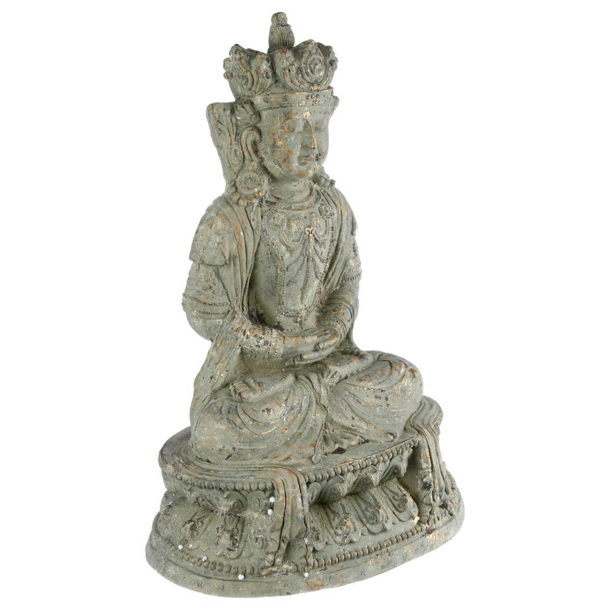 Bouddha façon pierre effet irisé doré 38x25x55cm