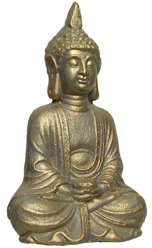 Bouddha méditant en résine dorée H37cm
