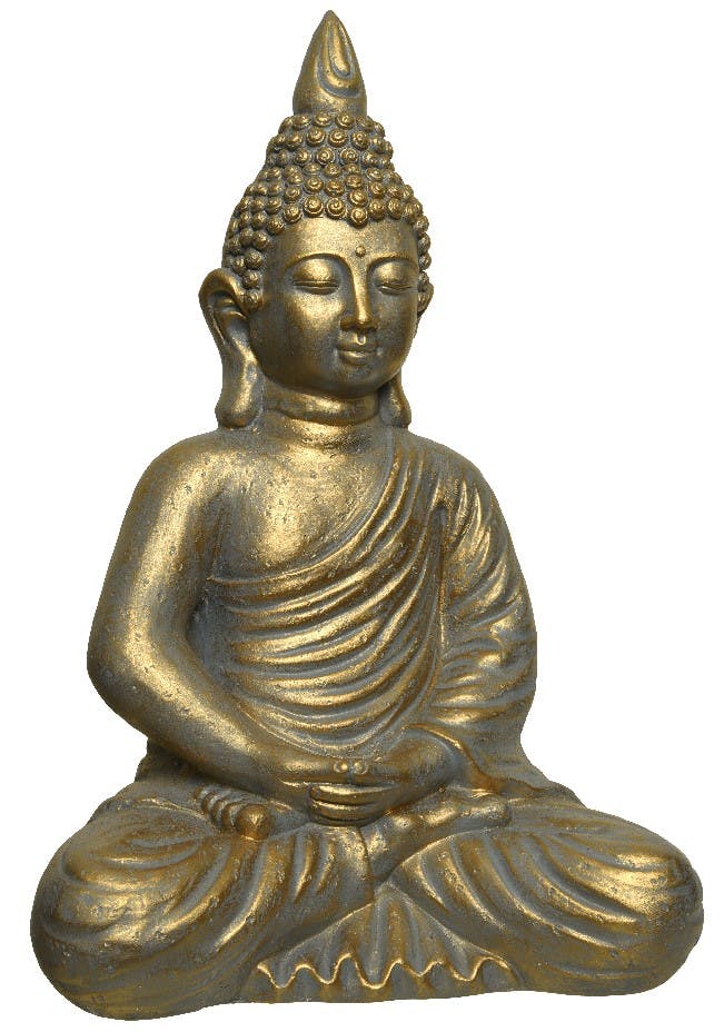 Bouddha méditant en résine dorée H61cm