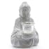 Bouddha photophore en Terre cuite gris blanchi 14x12x20cm