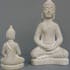 Bouddha Thai assis blanc grand modèle