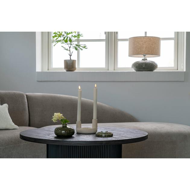 Bougeoir design en U pour 2 bougies - finition céramique mate beige ...