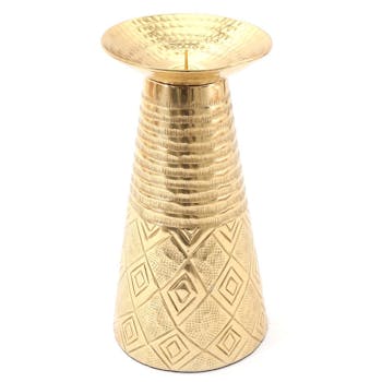 Bougeoir haut conique doré petit modèle