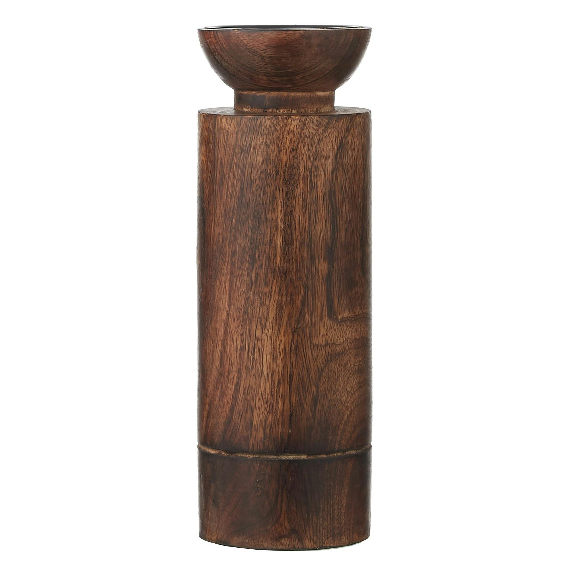 Bougeoir Marron foncé H29xD10cm