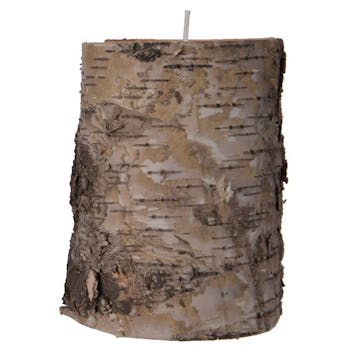 Bougie forme tronc de bouleau beige