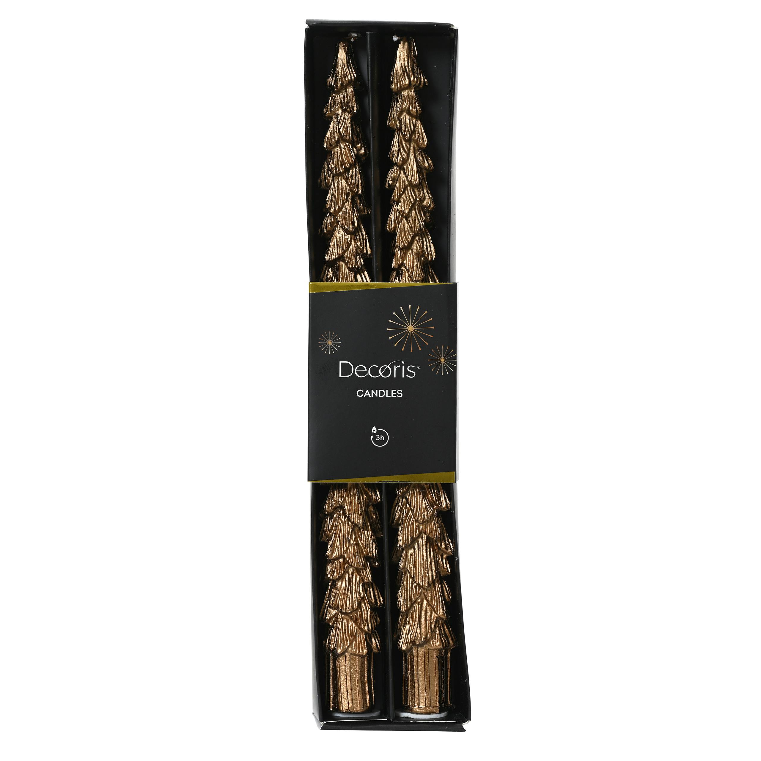 Bougie pailletée brune H25 cm (boîte de 2)