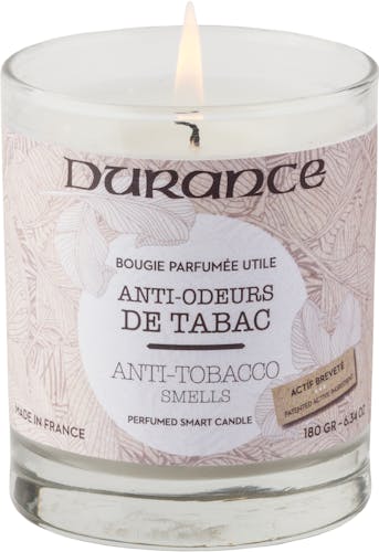 Bougie parfumée gamme Utile Anti-odeurs de Tabac 180grs DURANCE