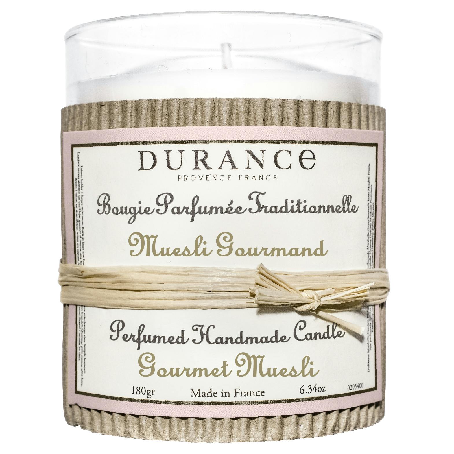 Bougie parfumée Muesli Gourmand 180 gr DURANCE