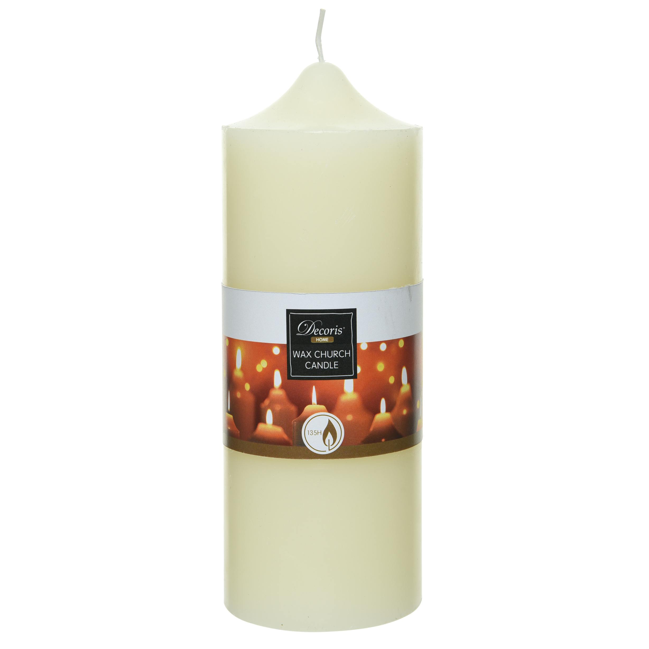 Bougie ronde ivoire H20 cm