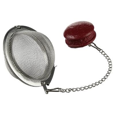 Boule à thé macaron rouge