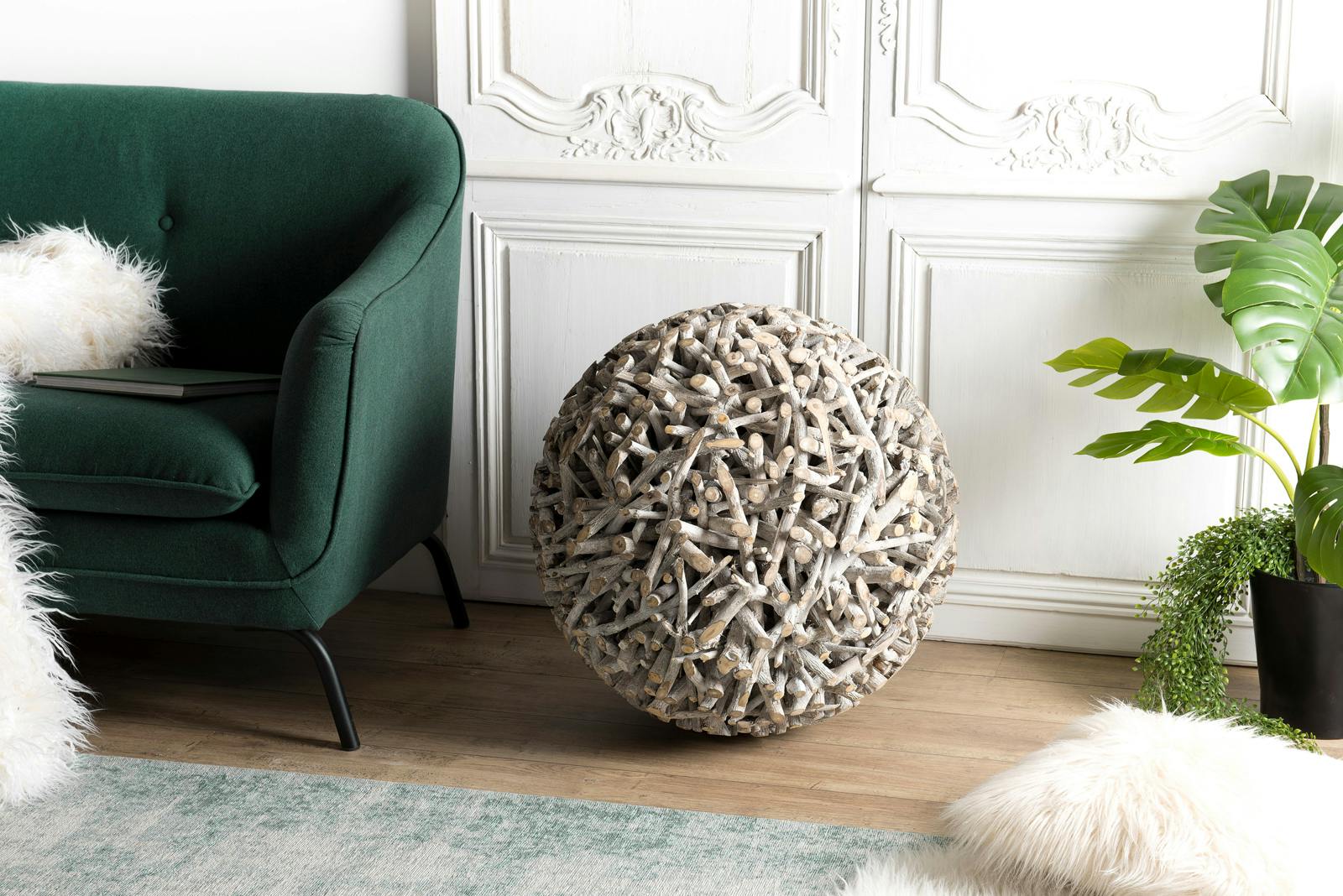 Boule de décoration bois de teck OTTAWA