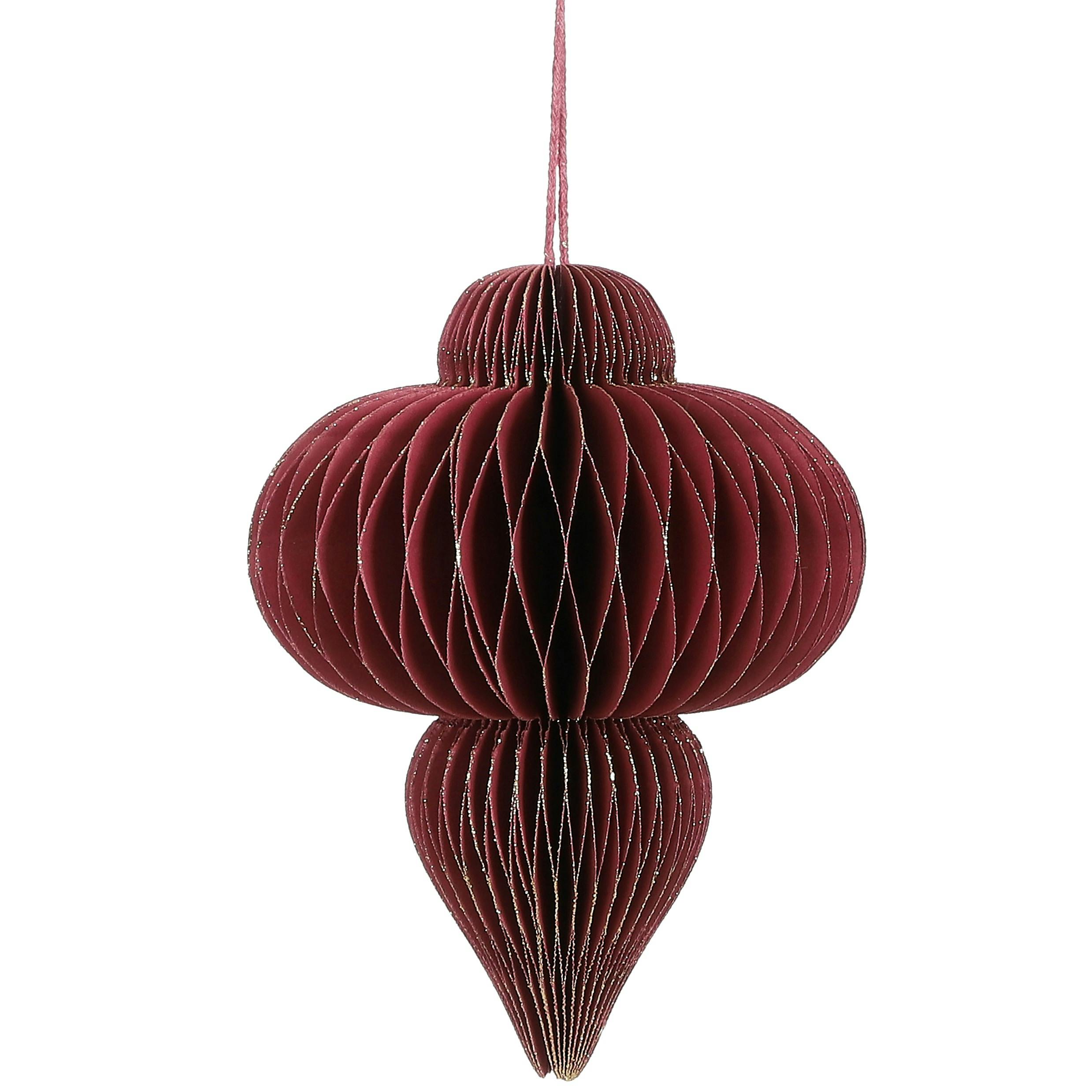 Boule de Noël en papier rouge forme glaçon