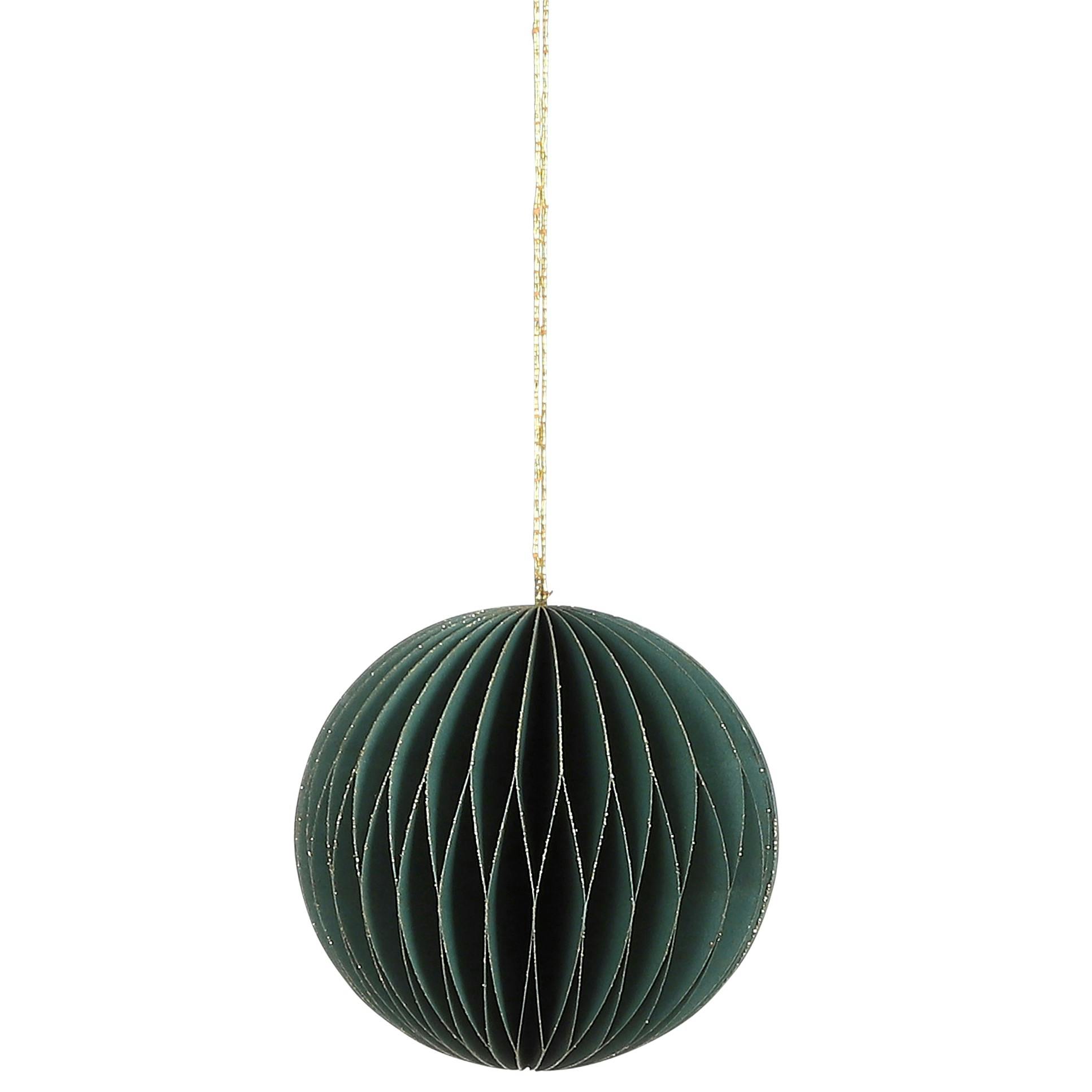Boule de Noël en papier vert forme ronde