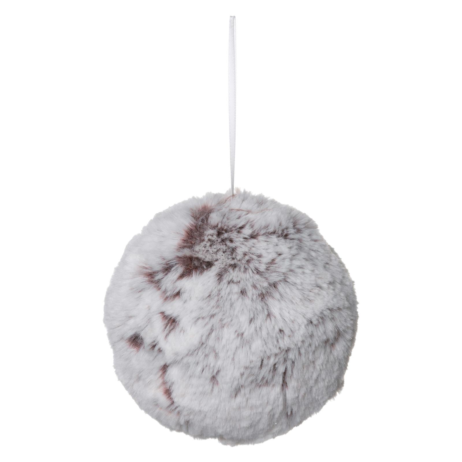 Boule poils longs gris clair à suspendre