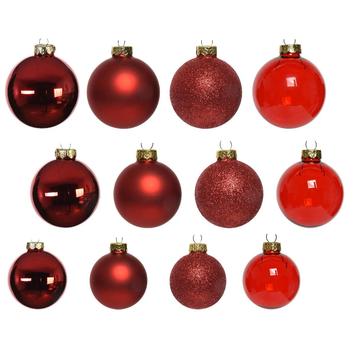 Boules de Noël couleur rouge (coffret de 42 pièces)